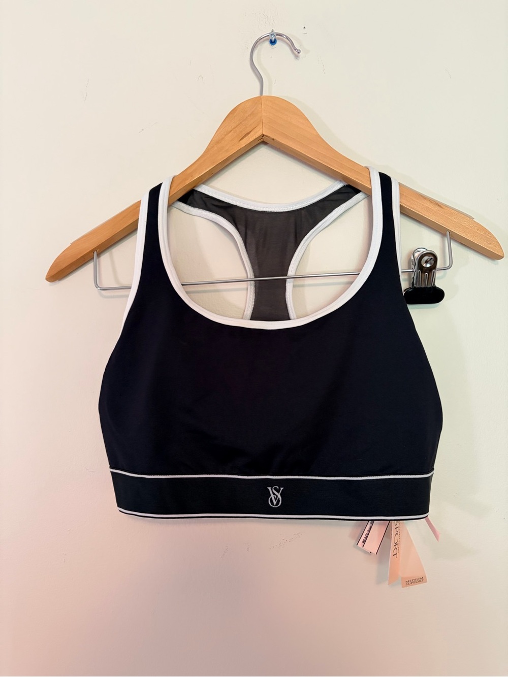 NWT Victoria's Secret Racerback Sports Bra - Size M -Black